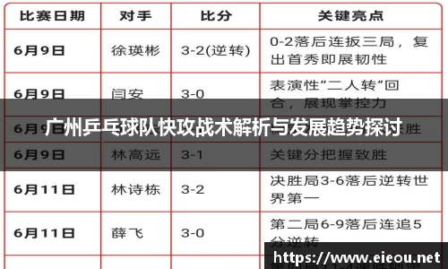 广州乒乓球队快攻战术解析与发展趋势探讨
