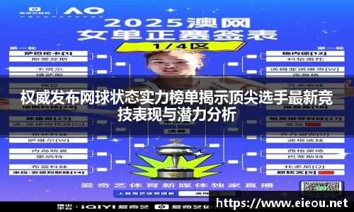 权威发布网球状态实力榜单揭示顶尖选手最新竞技表现与潜力分析