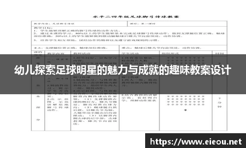 幼儿探索足球明星的魅力与成就的趣味教案设计